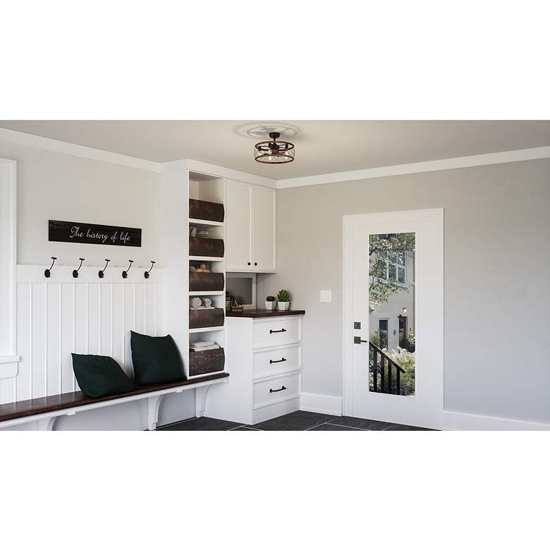 Image 7 12" Quoizel Dury Palladan Bronze LED Fandelier Ceiling Fan with Remote more views