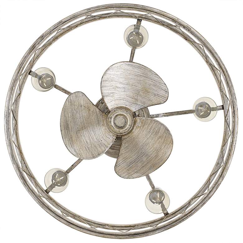 Image 5 12" Quoizel Dury Silver Leaf LED Fandelier Ceiling Fan with Remote more views