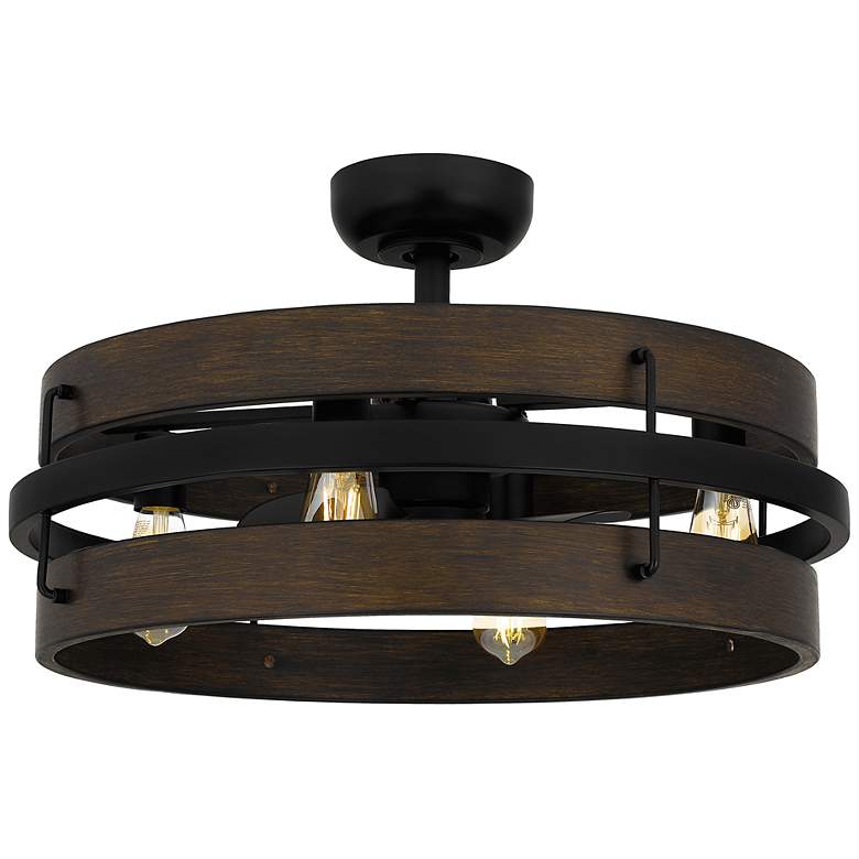 Image 3 12" Quoizel Moyer Damp LED Matte Black Fandelier Fan with Remote