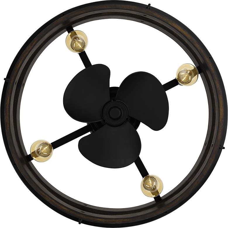 Image 7 12" Quoizel Moyer Damp LED Matte Black Fandelier Fan with Remote more views
