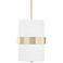 12" W x 18" H 2-Light Drum Pendant in Soft Gold with White Fabric