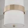 12" W x 18" H 2-Light Drum Pendant in Soft Gold with White Fabric
