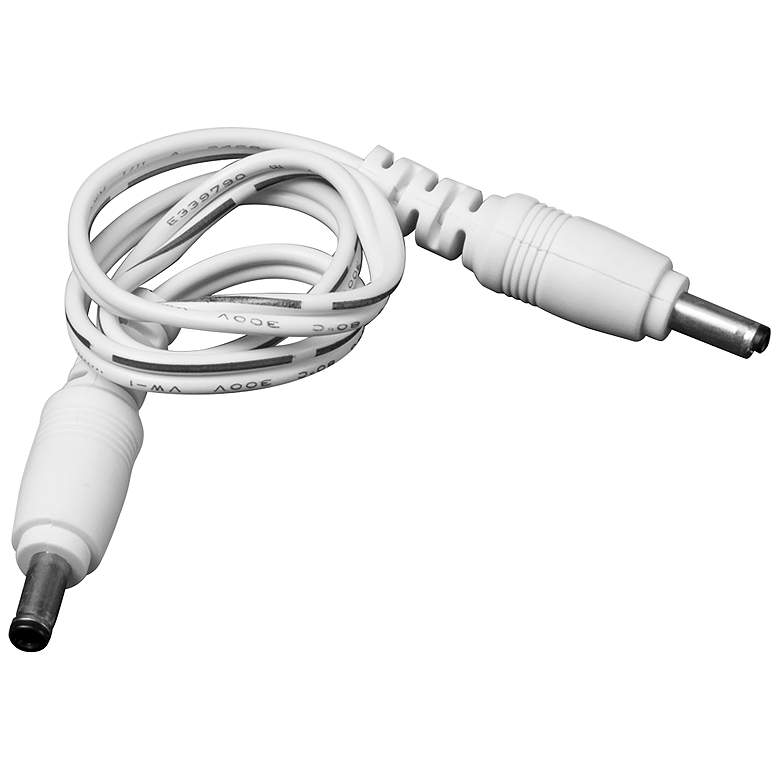 Image 1 12" White Male to Male Cable Connector