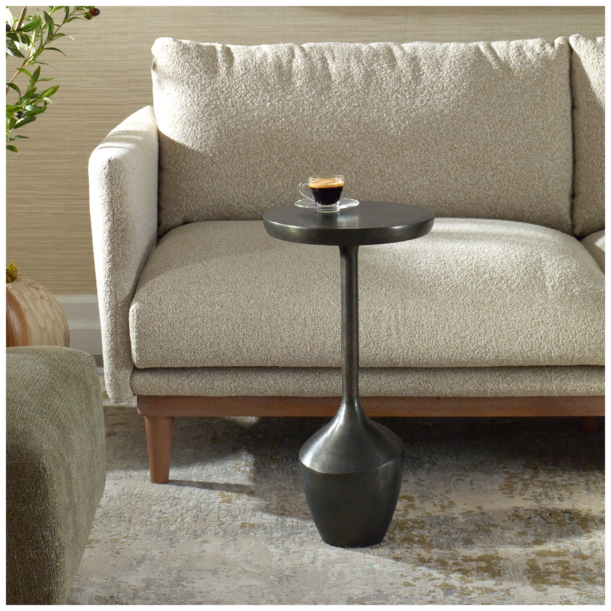 Image 3 12" Wide x 23" High Brown Metal Accent Table more views