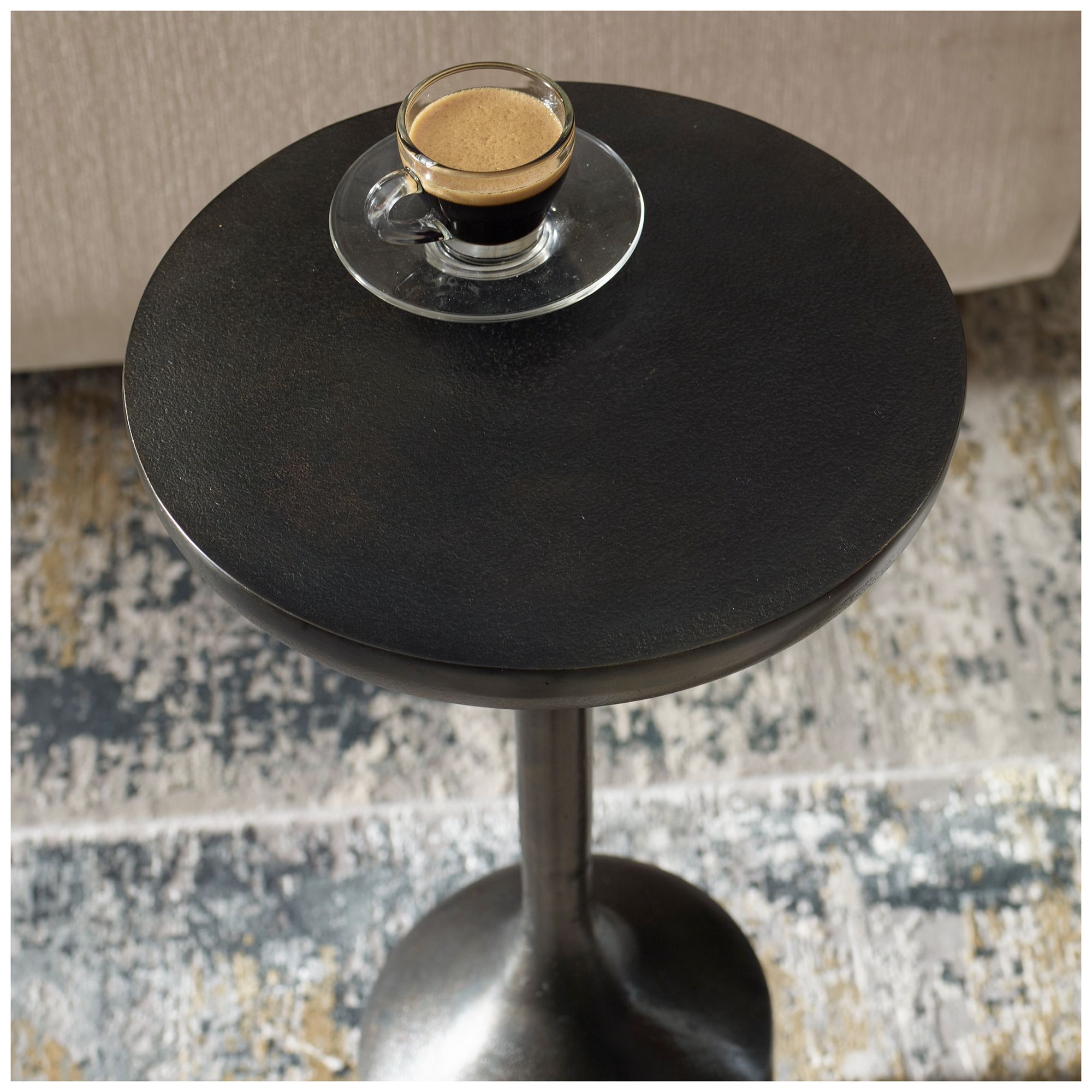 Image 4 12" Wide x 23" High Brown Metal Accent Table more views