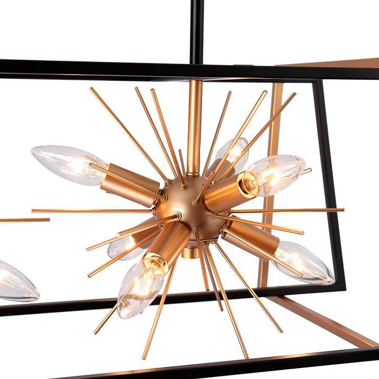 Image 4 12-LighMatte Black and Satin Gold1 Island Lamp more views