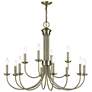 2_12 Light Antique Brass Large 2-Tier Chandelier