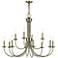 12 Light Antique Brass Large 2-Tier Chandelier