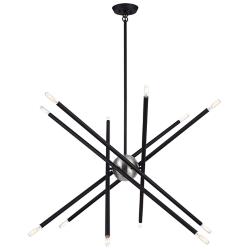 12 Light Black Large Chandelier
