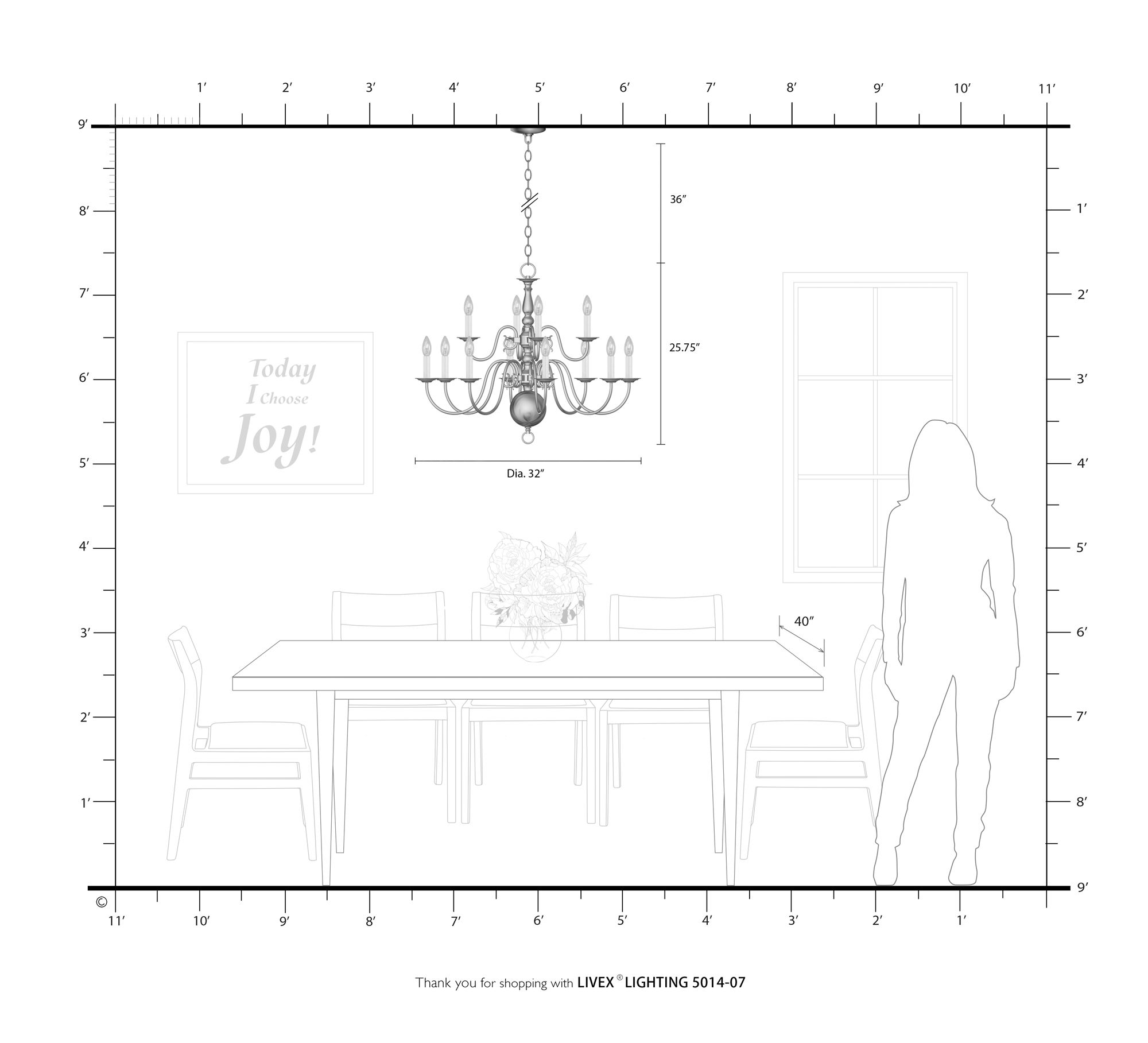 12 Light Bronze Chandelier