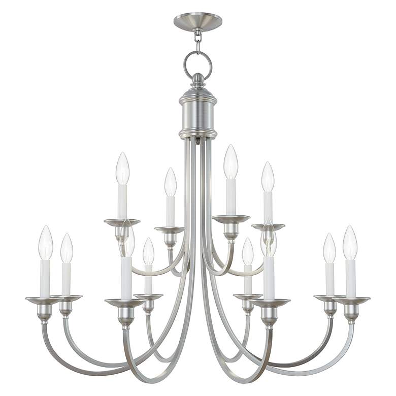Image 3 12 Light Brushed Nickel Chandelier more views