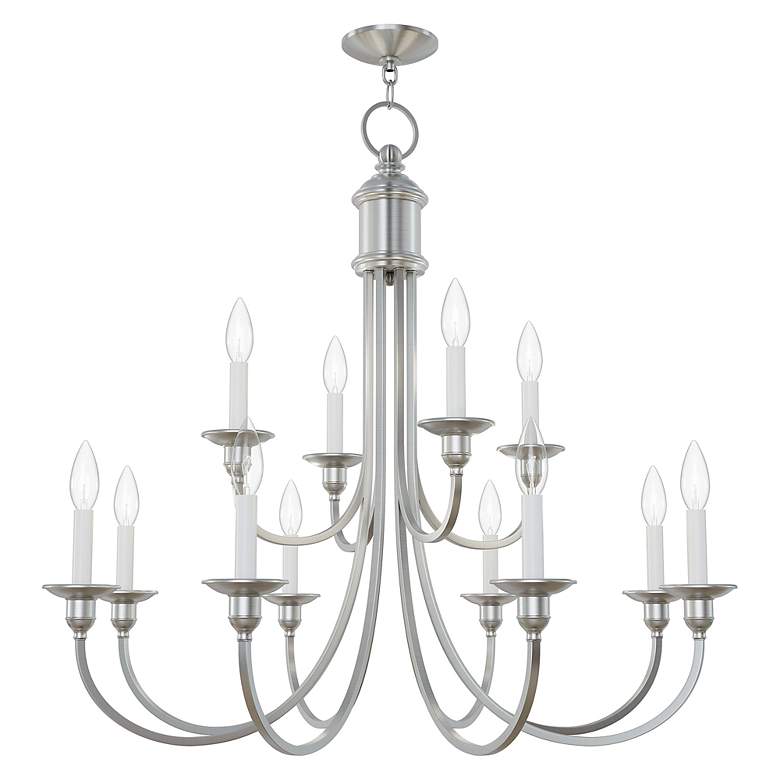Image 4 12 Light Brushed Nickel Chandelier more views