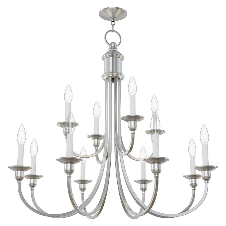 Image 5 12 Light Brushed Nickel Chandelier more views