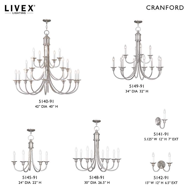 Image 7 12 Light Brushed Nickel Chandelier more views