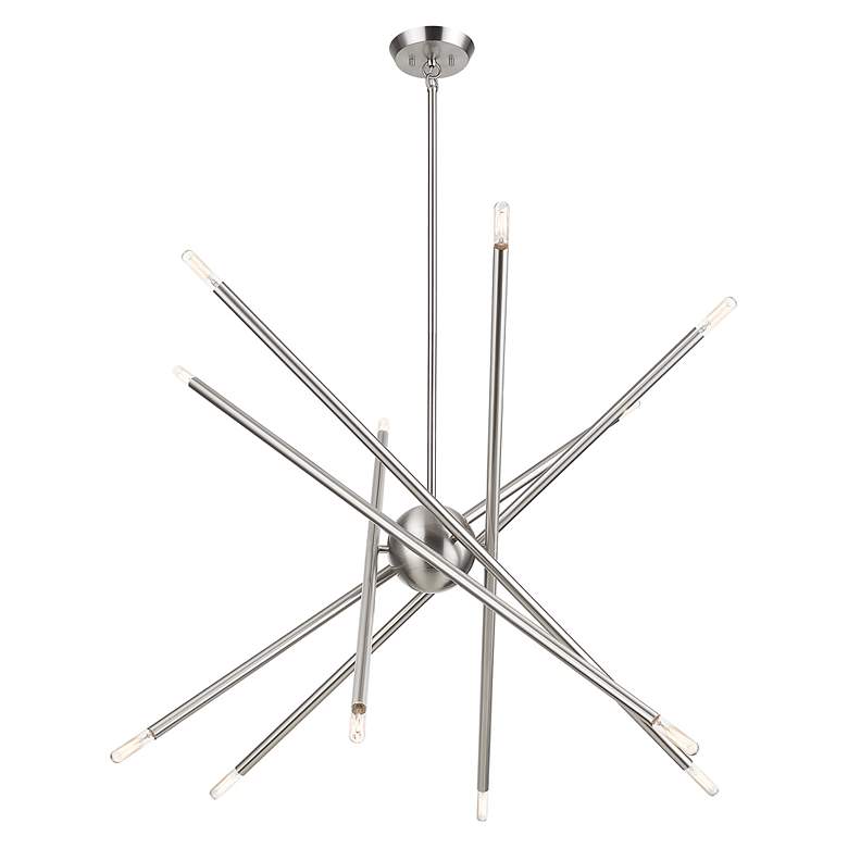 Image 3 12 Light Brushed Nickel Large Chandelier more views