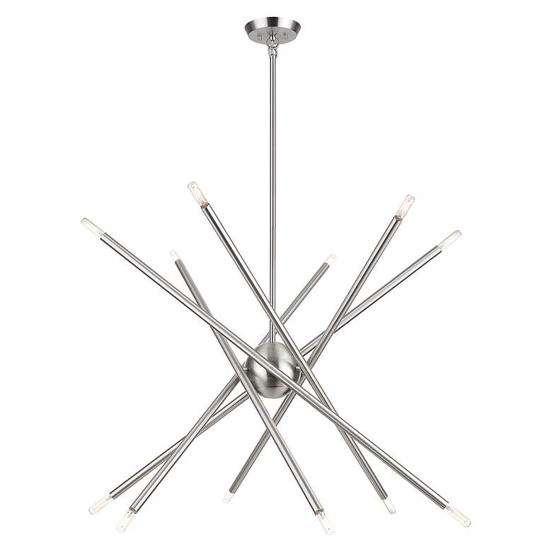 Image 4 12 Light Brushed Nickel Large Chandelier more views