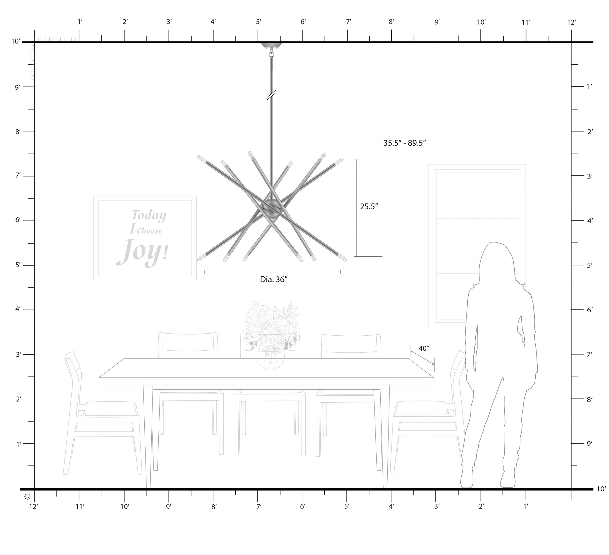 12 Light Brushed Nickel Large Chandelier