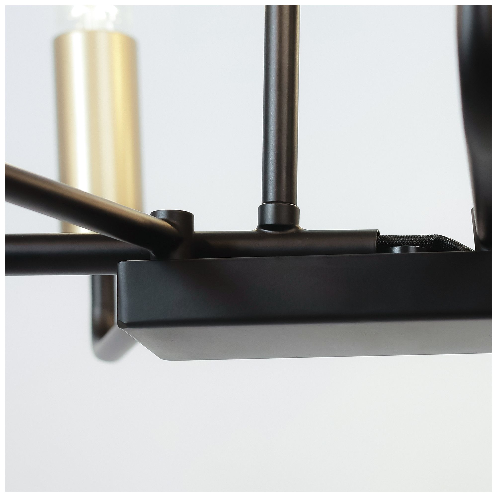 Image 2 12-Lights 49.2"W Linear Metallic Gold and Matt Black Chandeliers more views