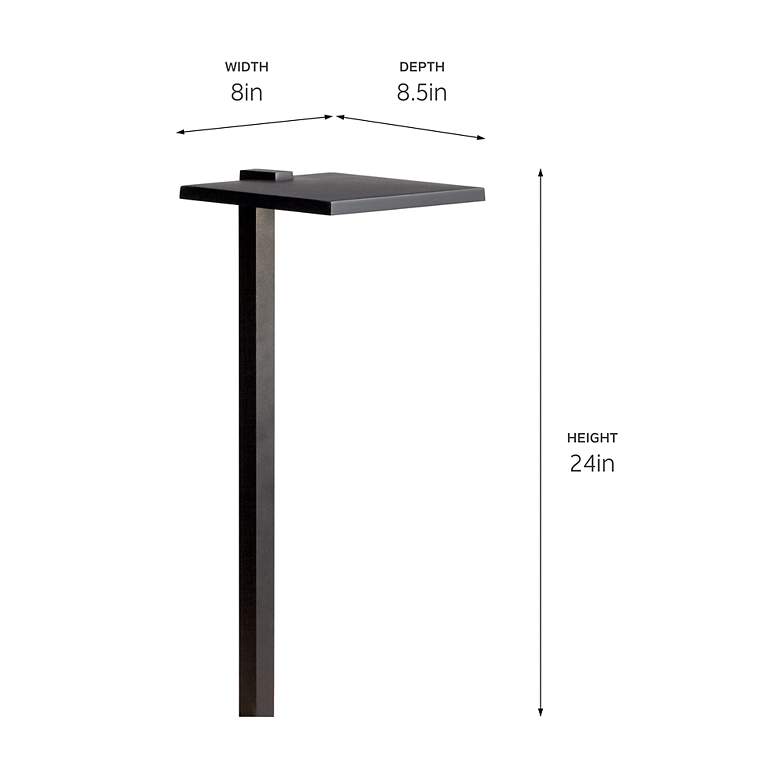 Image 2 12 Volt 2700K LED 8" Shallow Shade Path Light in Textured Black more views