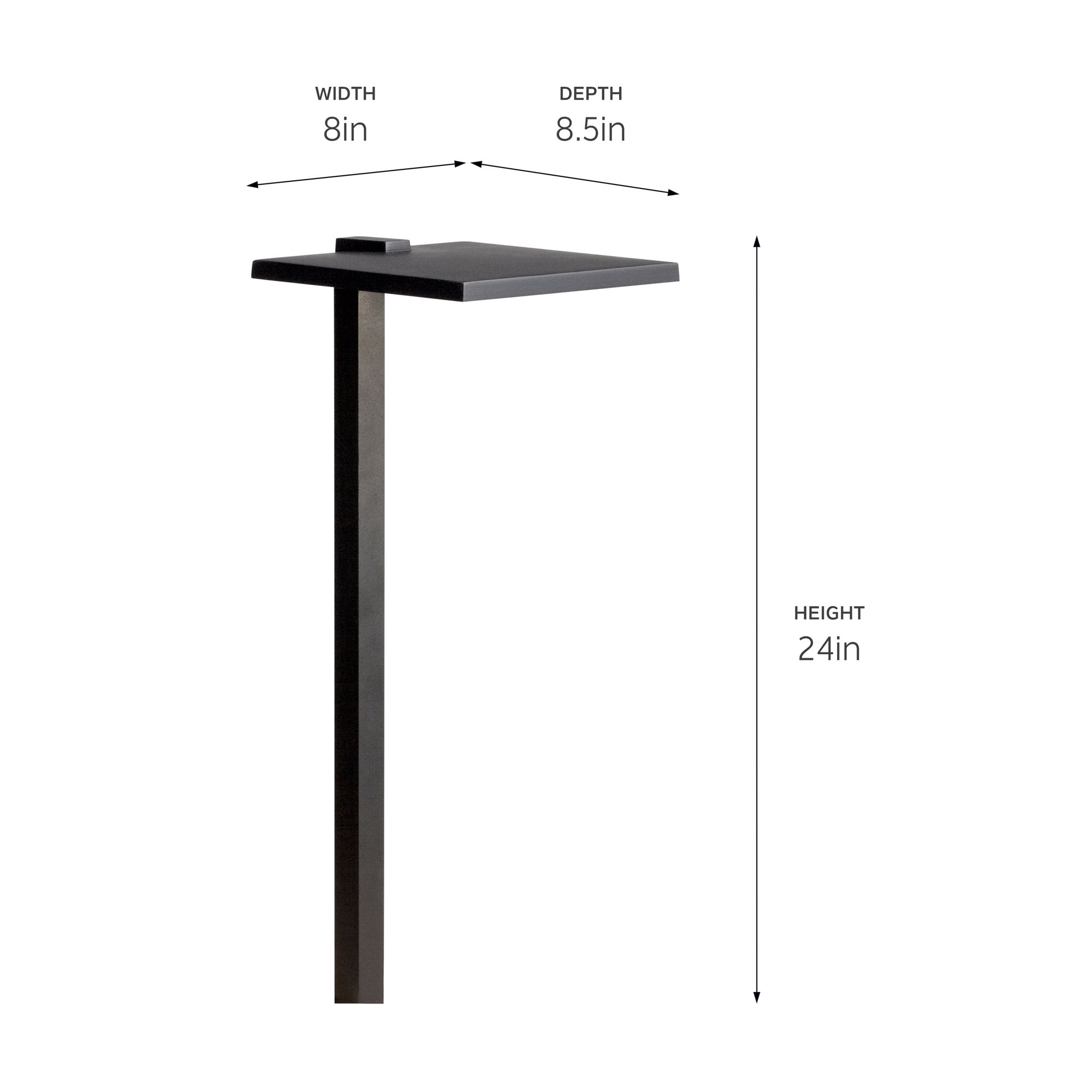 Image 2 12 Volt 3000K LED 8" Shallow Shade Path Light in Textured Black more views