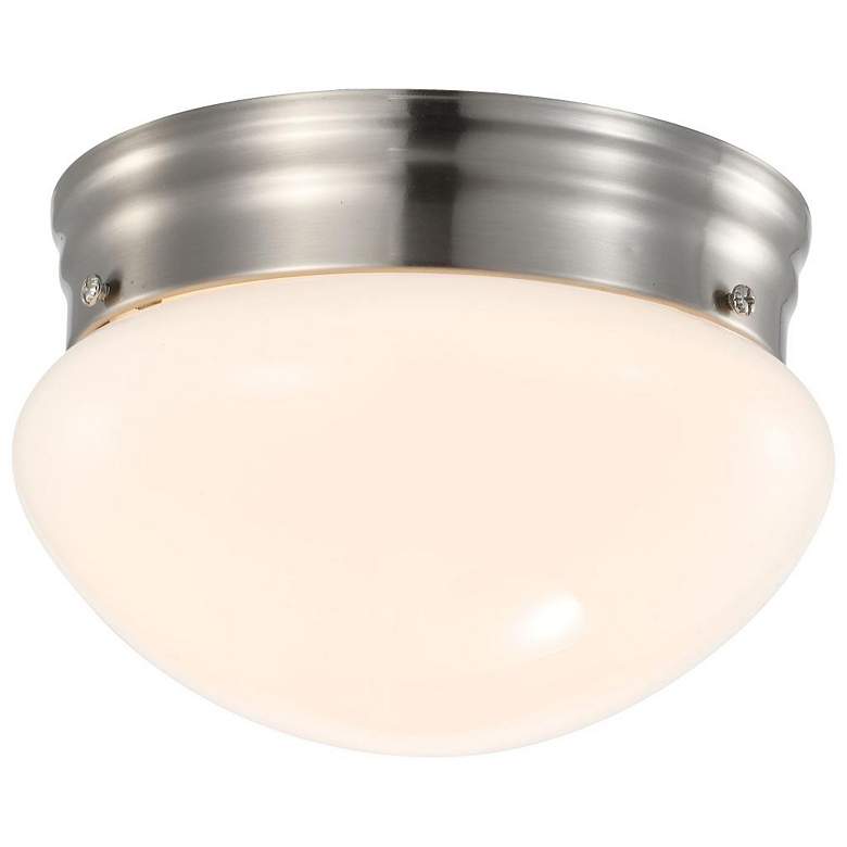 Image 1 12 Watt; 7 inch; LED Flush Mount Fixture; 3000K; Dimmable; Brushed Nickel