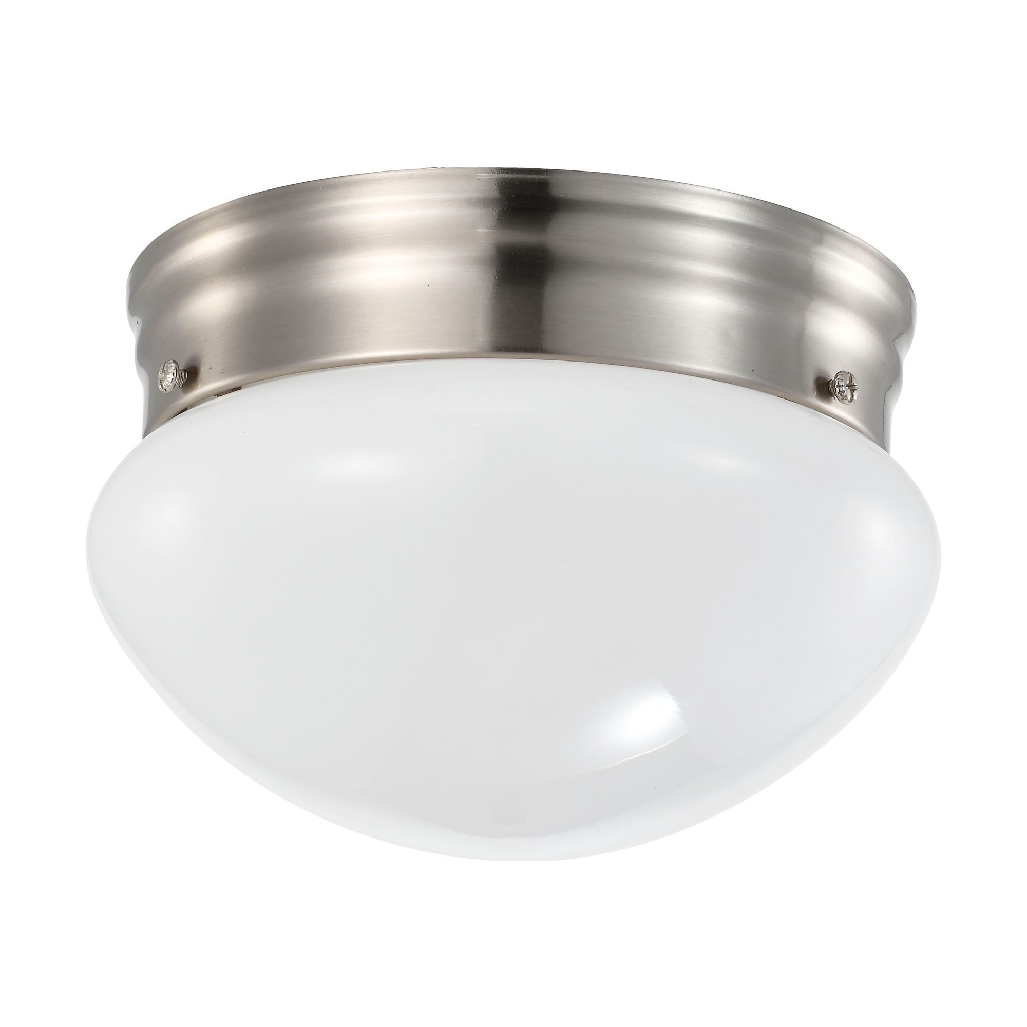 Image 2 12 Watt; 7 inch; LED Flush Mount Fixture; 3000K; Dimmable; Brushed Nickel more views
