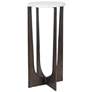 2_12" Wide Bronze Alum and White Marble Accent Table