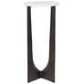 4_12" Wide Bronze Alum and White Marble Accent Table more views