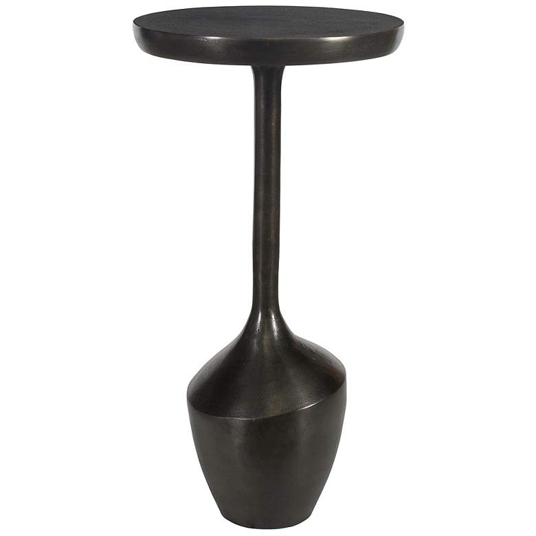 Image 5 12" Wide x 23" High Brown Metal Accent Table more views