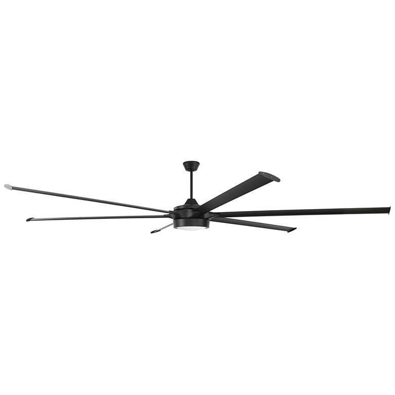 Image 1 120" Craftmade Prost Flat Black Outdoor Smart LED Large Ceiling Fan