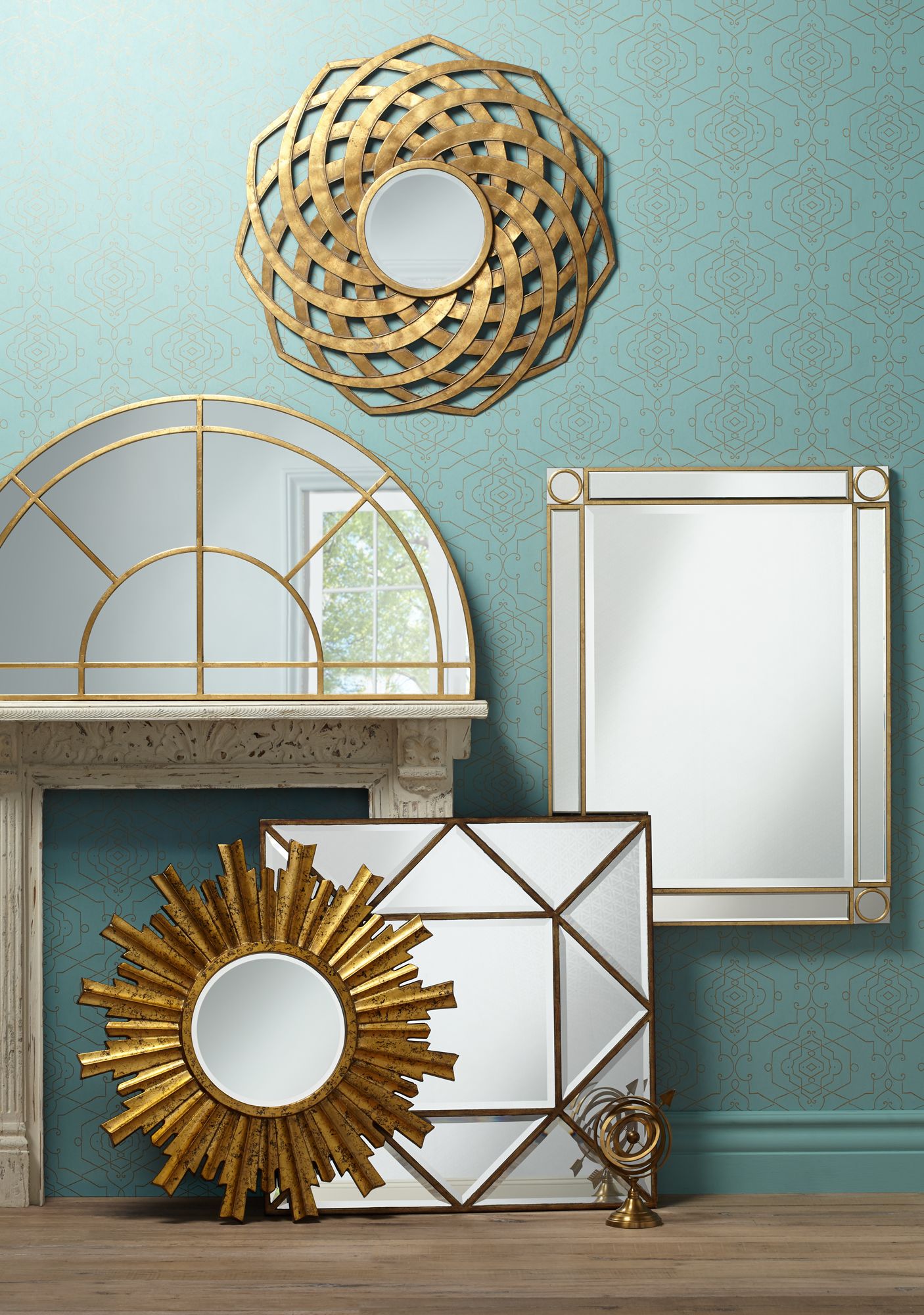 Image 1 ADS360 Collection Crane Walnut Wood and Black LED Floor Lamp in scene