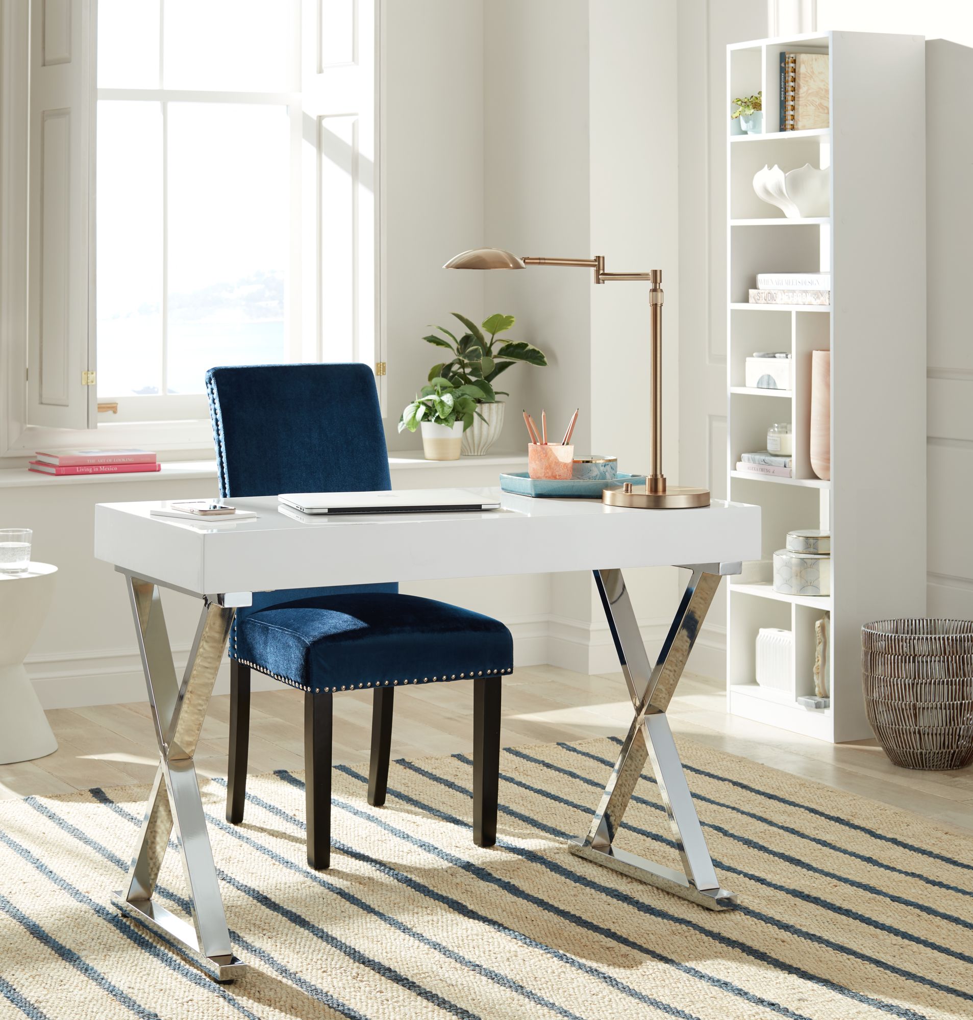 Work with ease at this modern office space with sleek, minimalistic designs.