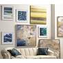 6_Golden Sands of Time II 43" Square Framed Abstract Gold Wall Art in scene