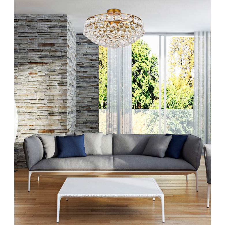 Image 1 Savannah 20" Wide Brass 5-Light Ceiling Light in scene