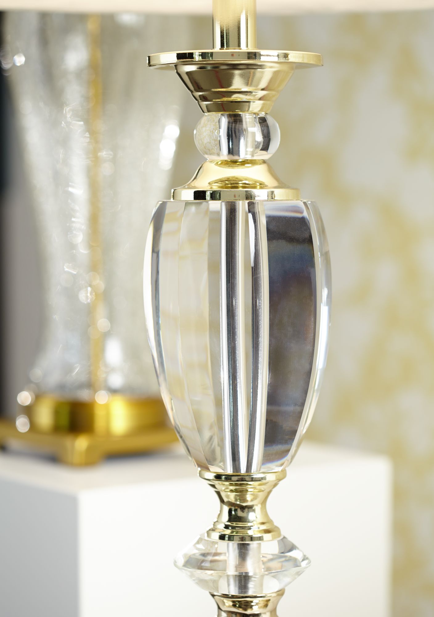 vienna full spectrum crystal and brass table lamp