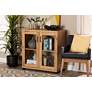 1_Baxton Studio Zentra 31 1/2"W Oak Brown 2-Door Shoe Cabinet in scene