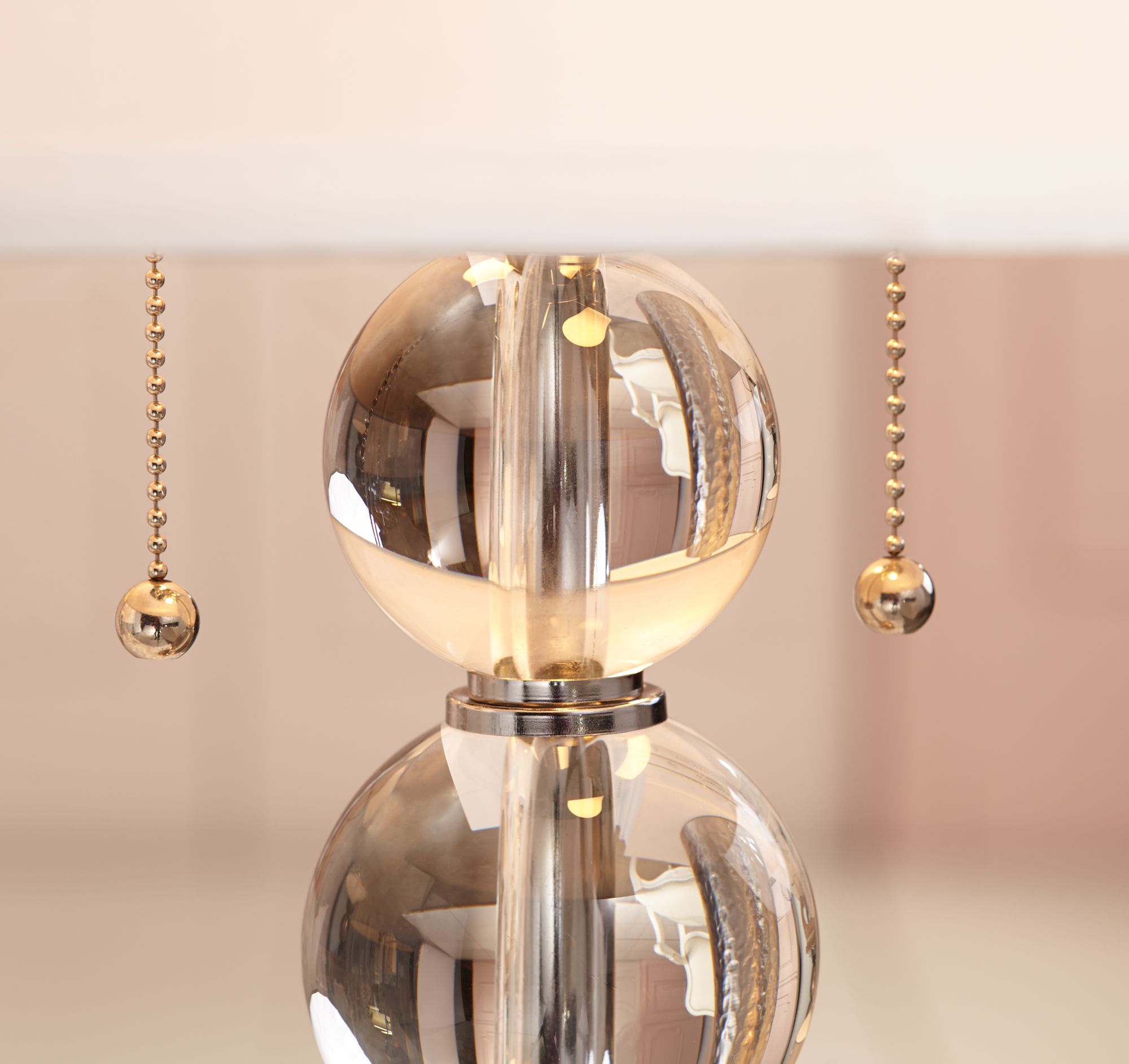 stacked crystal spheres table lamp