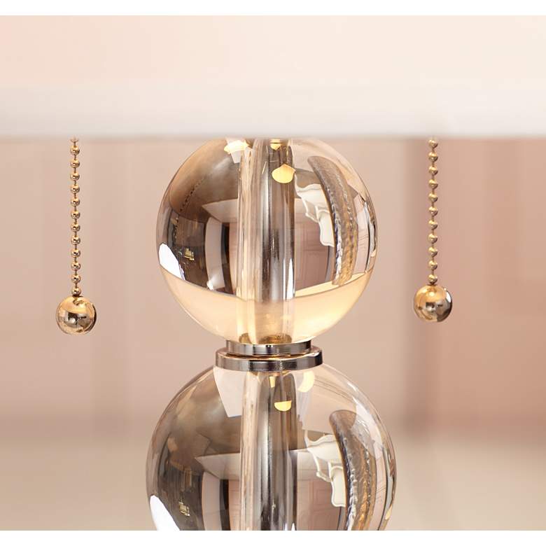 Image 1 Vienna Full Spectrum Stacked Spheres Crystal Table Lamp with Pull Chains in scene