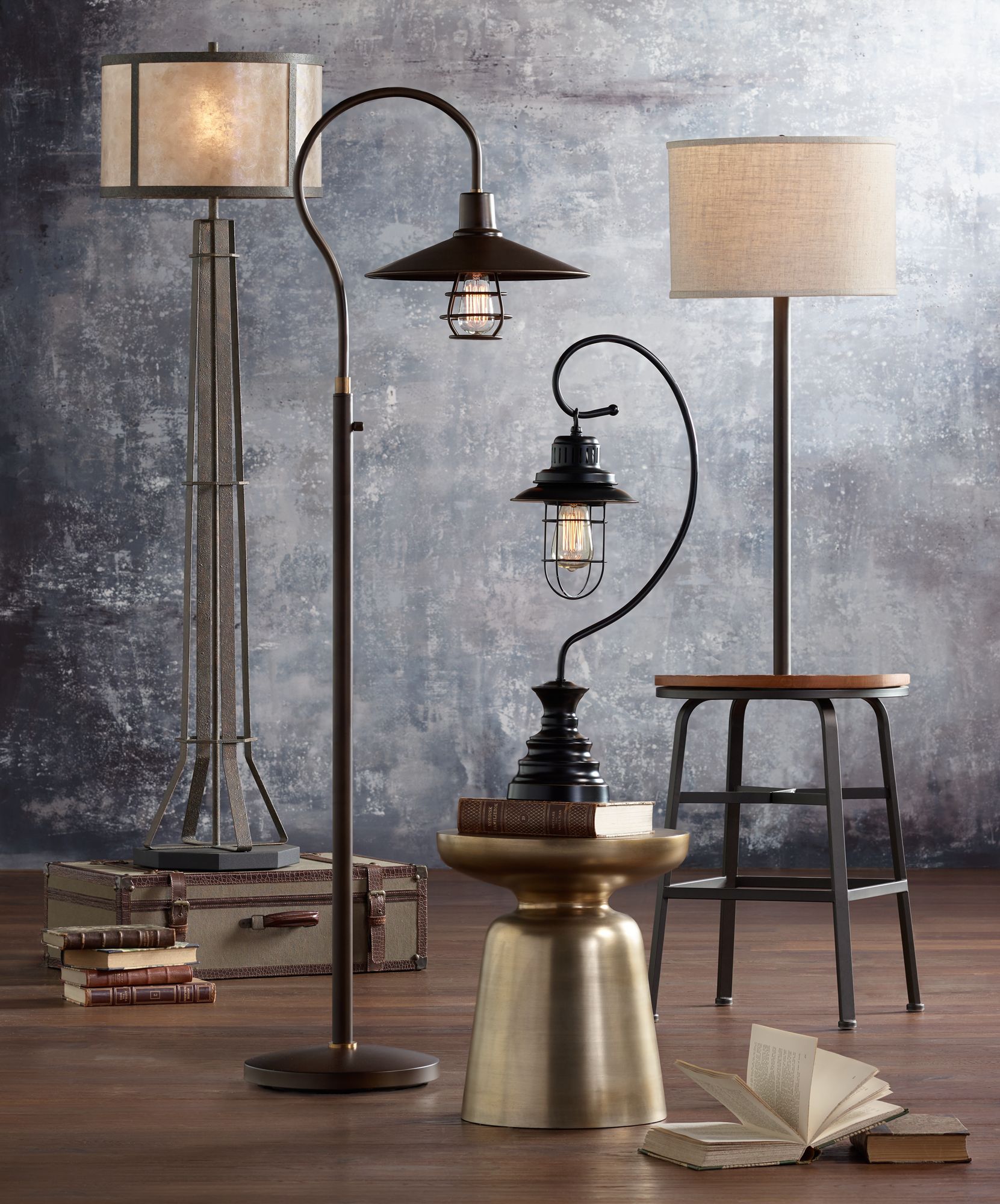 industrial bronze floor lamp