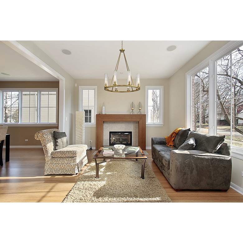 Image 1 Z-Lite Beau 33" Wide Rubbed Brass 8-Light Round Ring Chandelier in scene