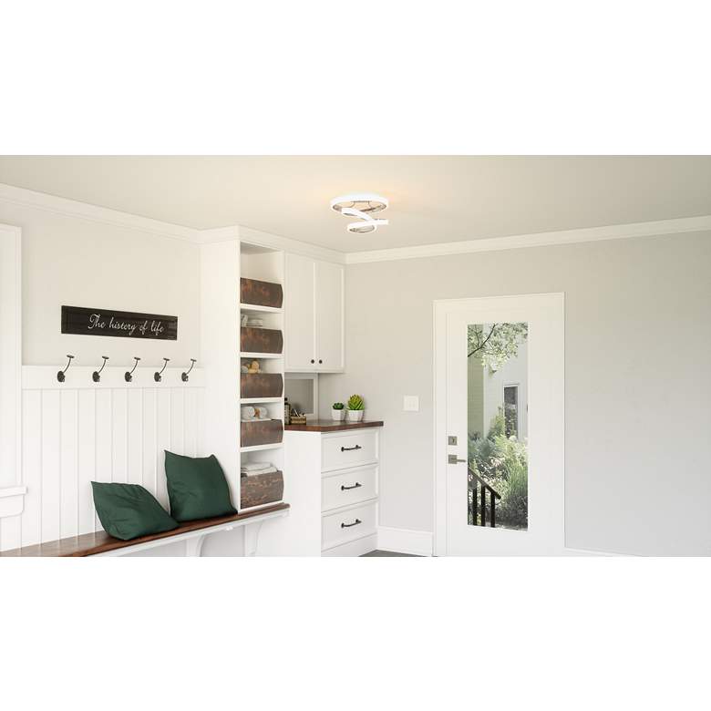 Image 1 Aviva Integrated LED Polished Chrome Semi-Flush Mount in scene