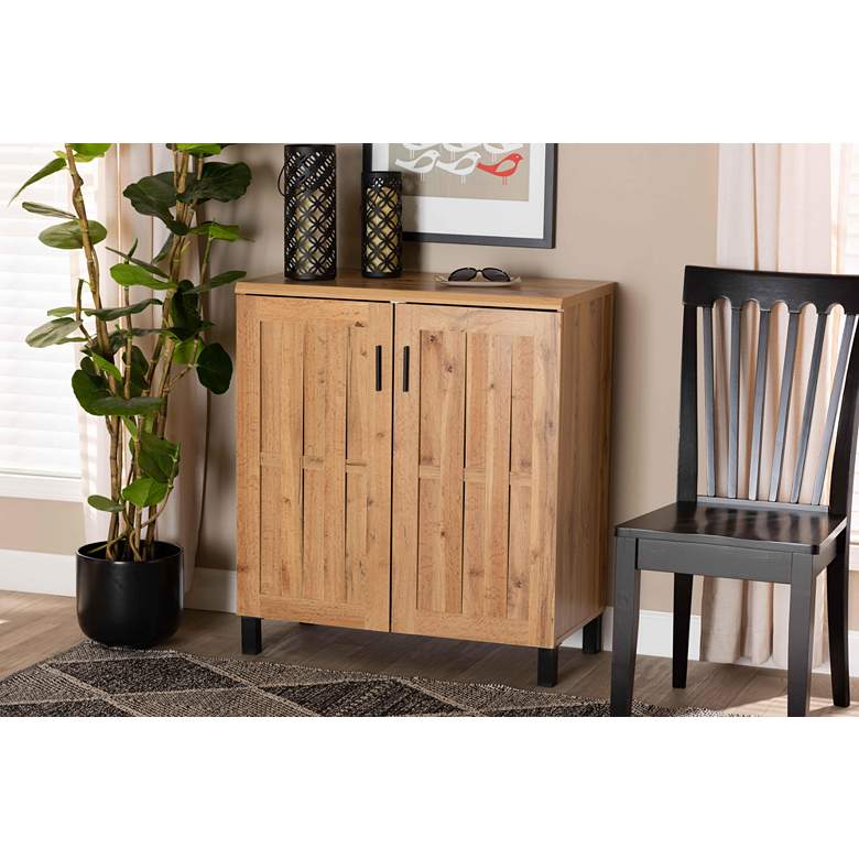 Image 1 Excel 31 1/2" Wide Oak Brown 2-Door Storage Cabinet in scene