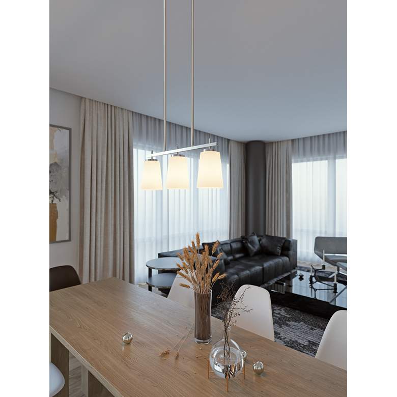 Image 1 Joanna Satin Nickel Linear Pendant in scene