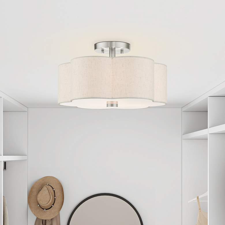 Image 1 Solstice 15" Wide Brushed Nickel Ceiling Light in scene