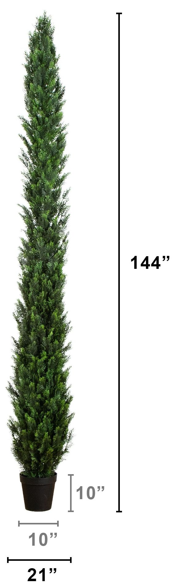 Image 2 12ft. UV Resistant Artificial Cedar Pine Tree (Indoor/Outdoor) more views