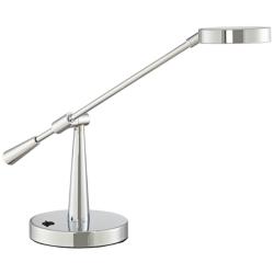12K36 - Polished Chrome Adjustable Metal LED Table Lamp Bolt Down