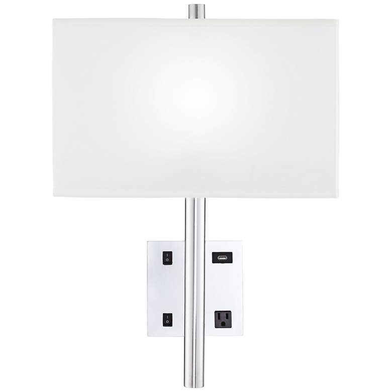 Image 1 12M73 -  Headboard Mounted Lamps 1xOutlet 1xUSB LED Left