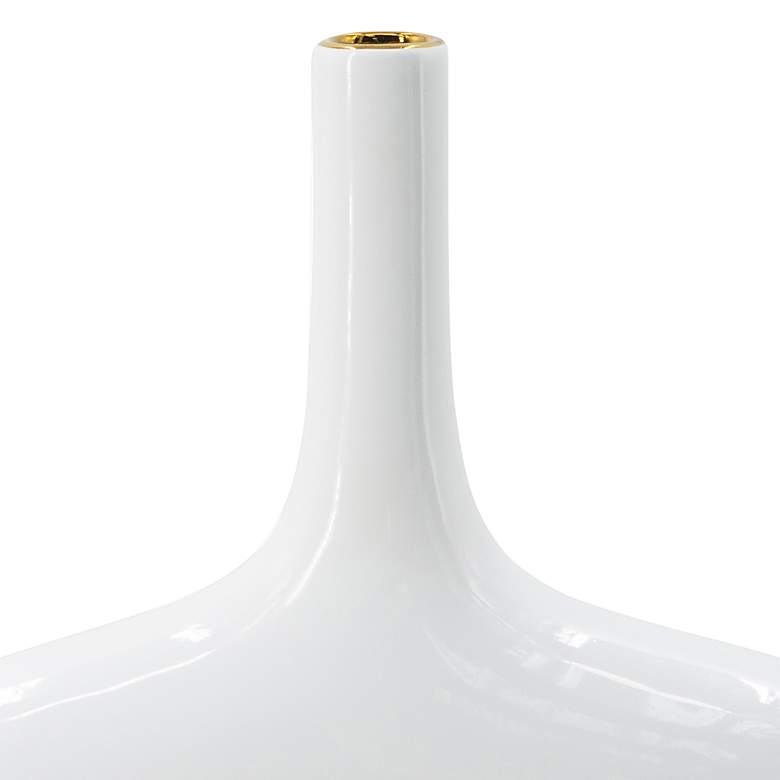Image 2 13.2 inch High White &#38; Gold Open Center Rectangular Vase more views