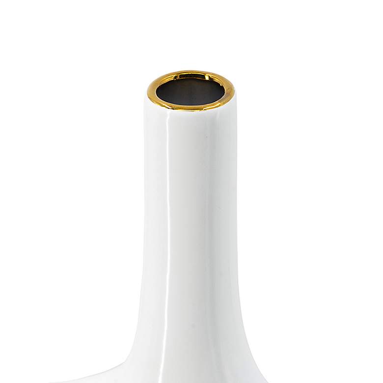 Image 3 13.2" High White & Gold Open Center Rectangular Vase more views