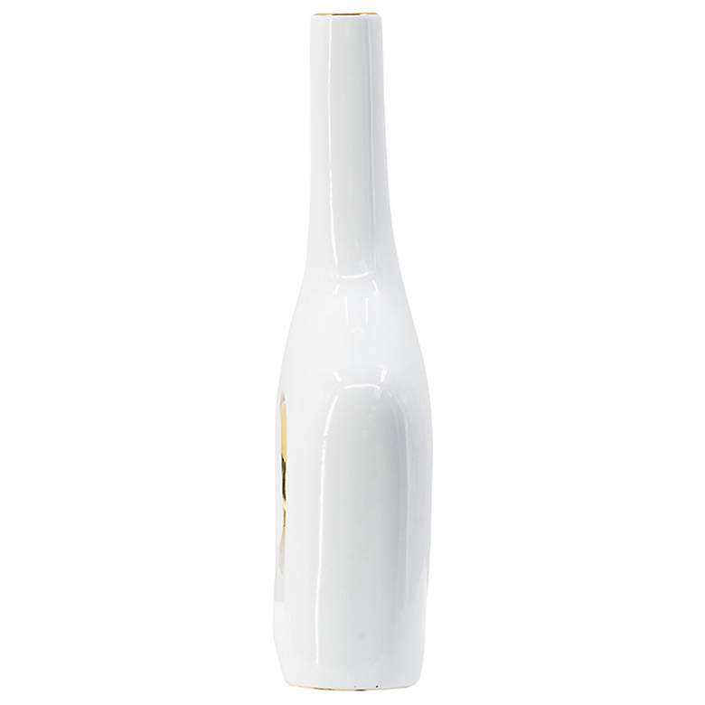 Image 5 13.2 inch High White &#38; Gold Open Center Rectangular Vase more views
